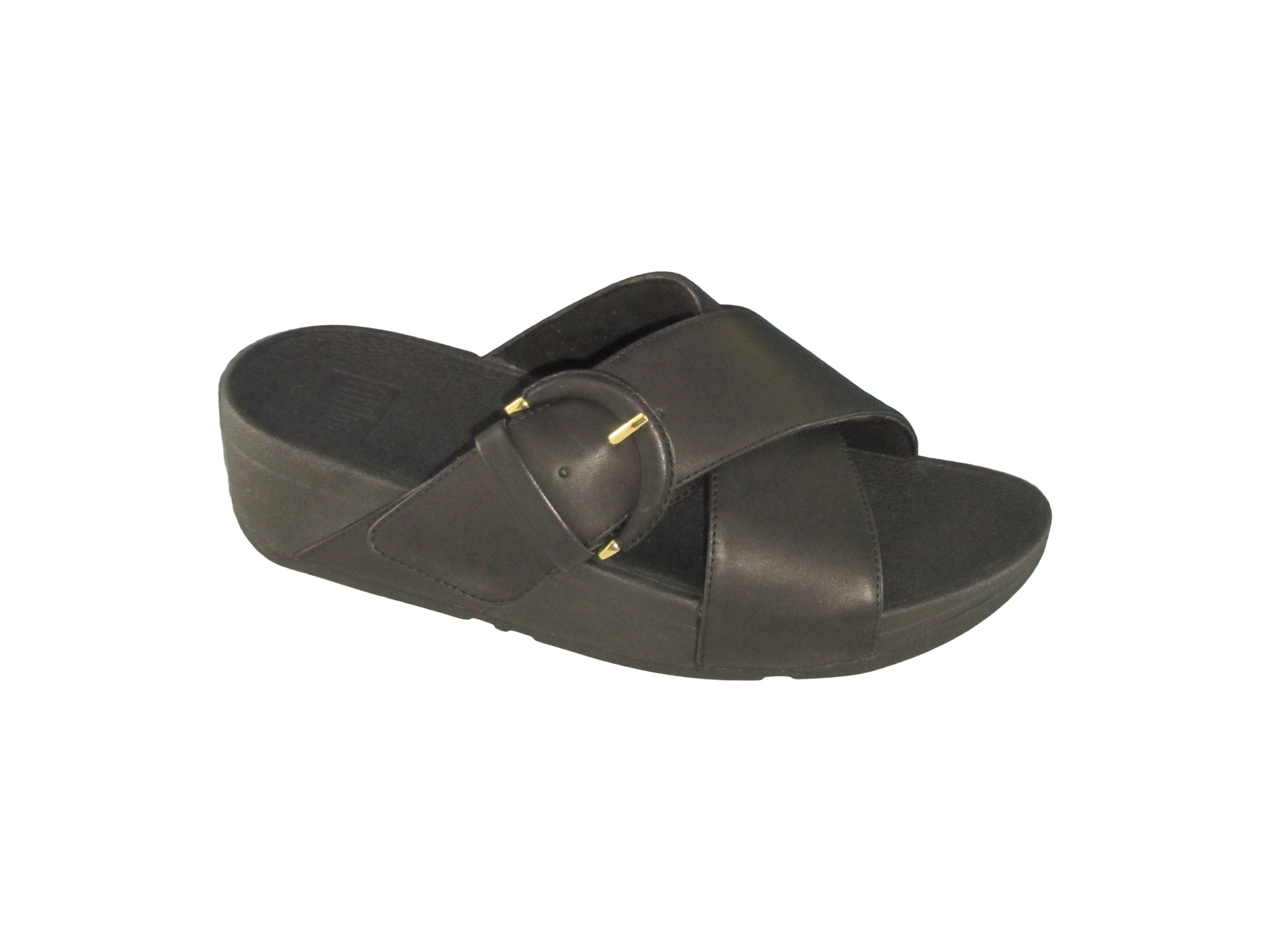 fitflop buckle up leather slides